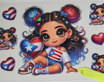 Puerto Rico  Themed UV DTF Cup Wraps Transfer Decal