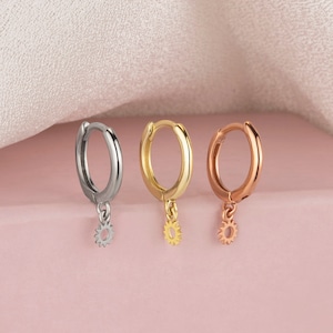 Handmade Sterling Silver Hoop Earrings: Gold & Rose Gold Huggies, Christmas Gift