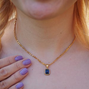 18K Gold Filled Emerald Pendant Necklace: Waterproof Gemstone Jewelry