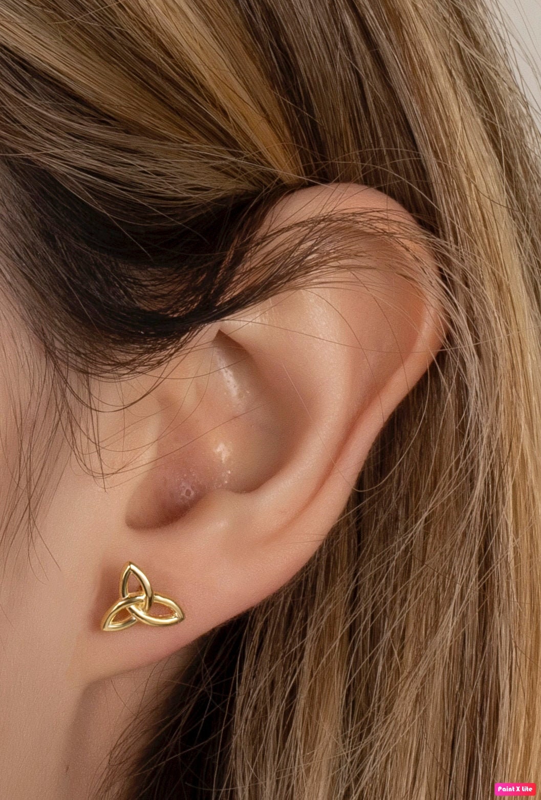 Trinity Knot Stud Earrings in Sterling Silver Celtic Trinity Etsy