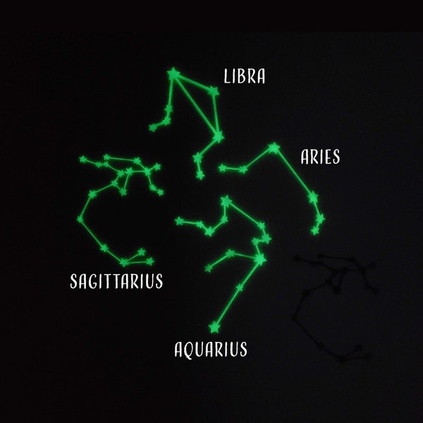 Glow-in-the-Dark Zodiac Constellations - Wall Decor - Celestial Decor - Stars - Constellations - Zodiac