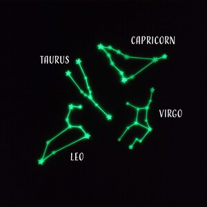Glow-in-the-Dark Zodiac Constellations - Wall Decor - Celestial Decor - Stars - Constellations - Zodiac image 3