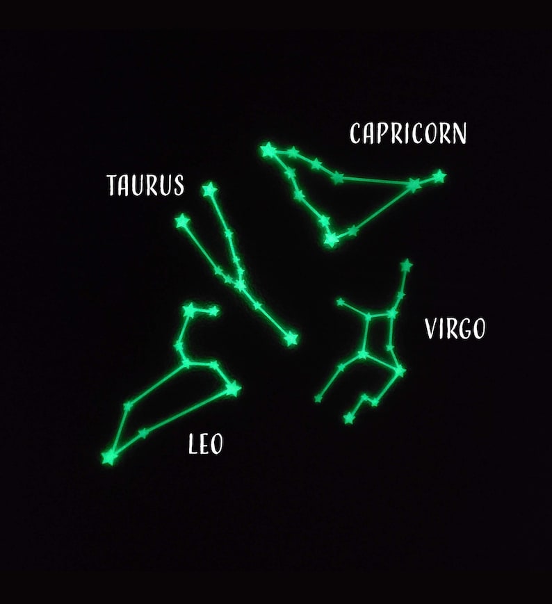 Glow-in-the-Dark Zodiac Constellations - Wall Decor - Celestial Decor - Stars - Constellations - Zodiac image 3