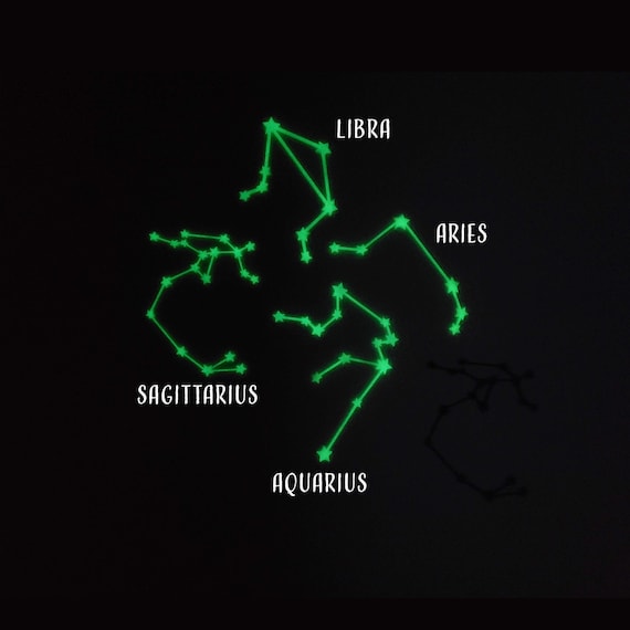 Glow-in-the-Dark Zodiac Constellations - Wall Decor - Celestial Decor - Stars - Constellations - Zodiac
