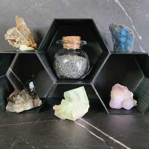 Honeycomb Display Shelf 3D Printed Hexagonal Display Shelf Rock