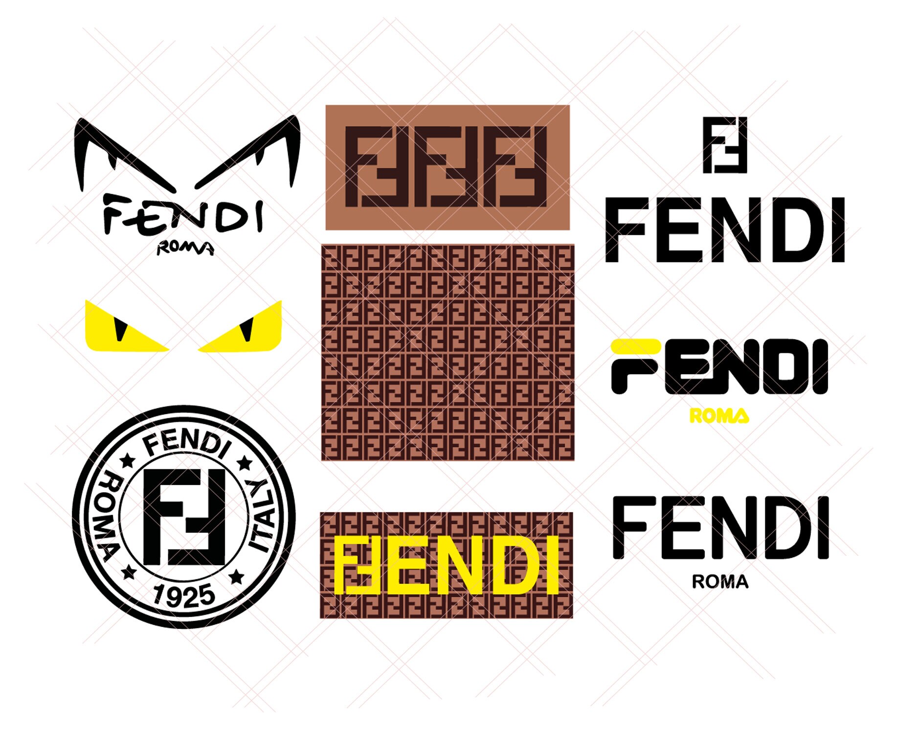 Fendi Logos Svg Bundle Trending Svg Fendi Svg Fendi Roma | Etsy