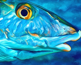 BONEFISH Tropical Fish Fine Art Canvas Giclee Print - Florida Everglades Saltwater Gift For Men Women, Coastal Home Decor Wall Art Sign
