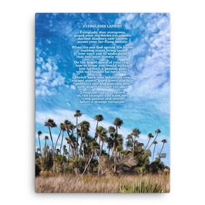 FLORIDA EVERGLADES National Park Poem Palm Tree Wall Art Print - Landscape Gifts For Men Women, Landscape Nature Art Decor Sign