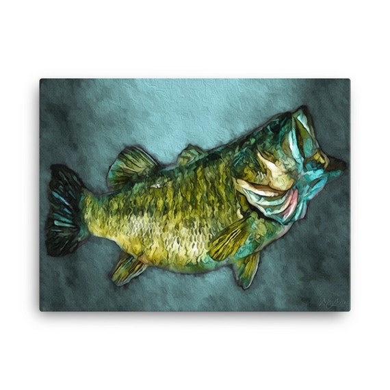 LARGEMOUTH BASS Freshwater Fish Wall Art Print Fishing Wildlife