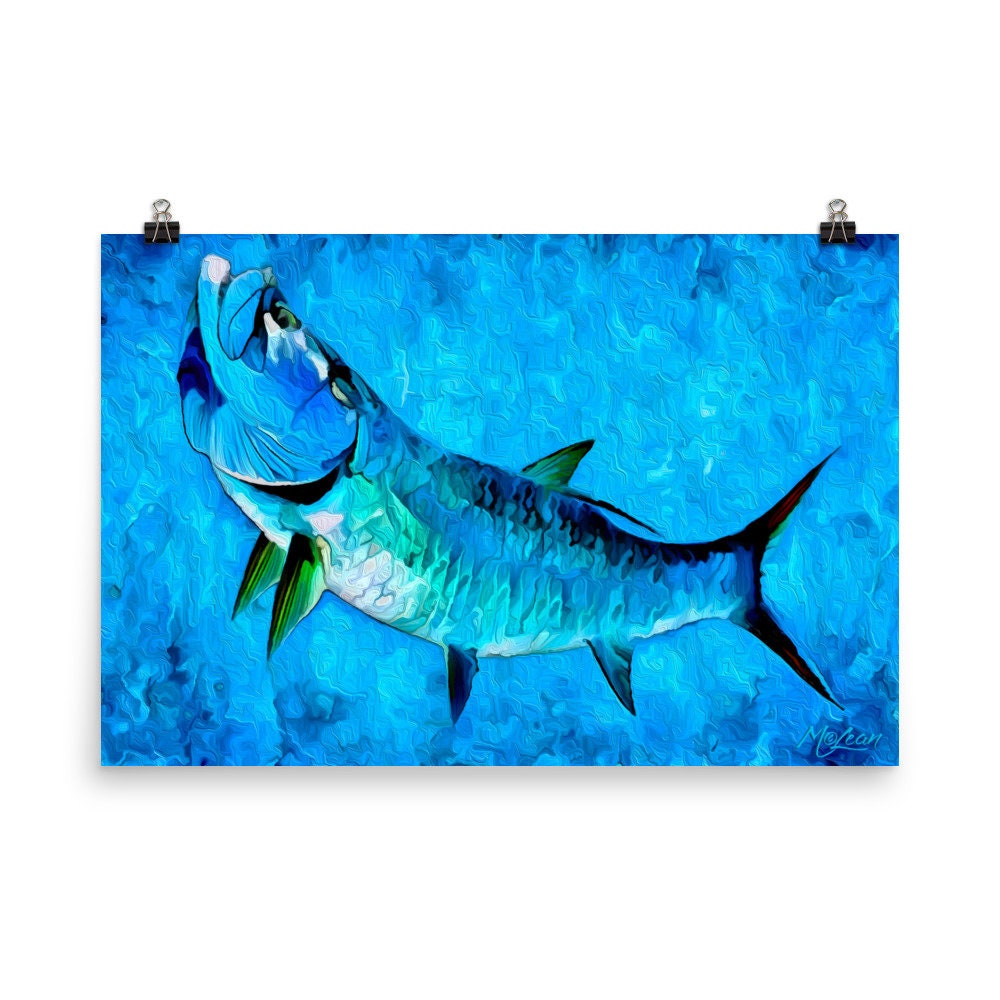 TARPON Fish Inshore Fine Art Canvas Giclee Print Florida Everglades  Saltwater Gift For Men Women, Coastal Home Decor Wall Art Sign -  Italia