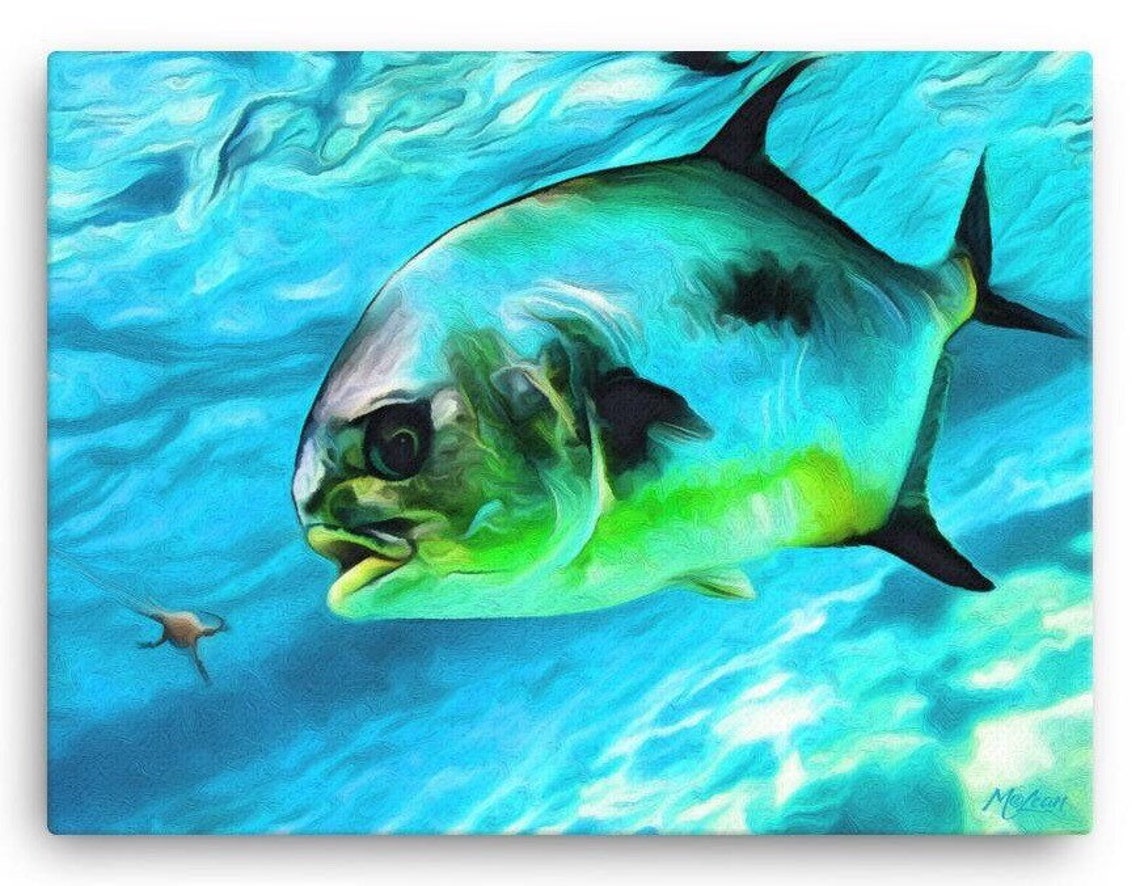 PERMIT Fish Wall Art Print Fishing Gifts For Men Women Etsy