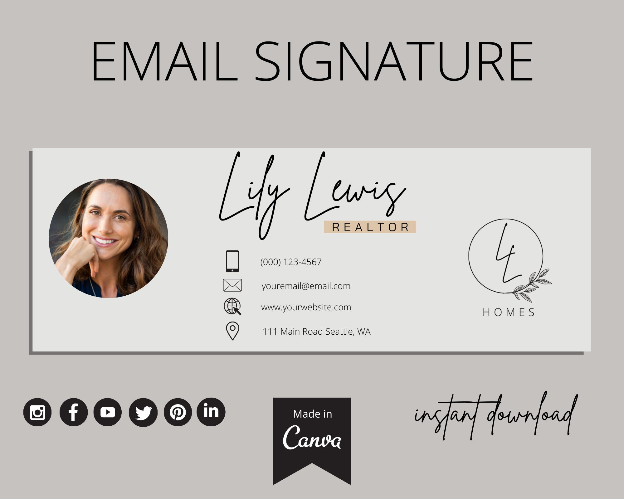  Canva Email Signature Template Gmail Email Signature Etsy