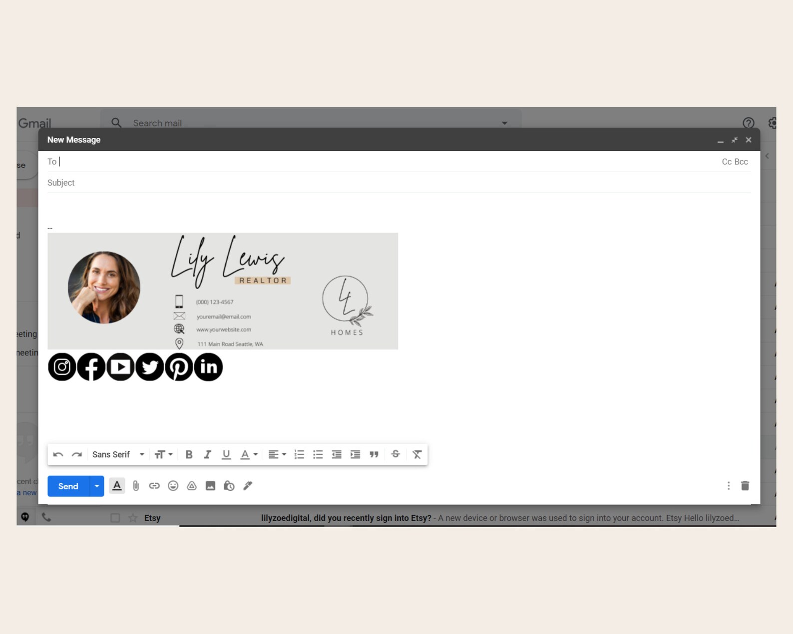 Canva Email Signature Template Gmail Email Signature Etsy canva email signature template gmail email signature etsy