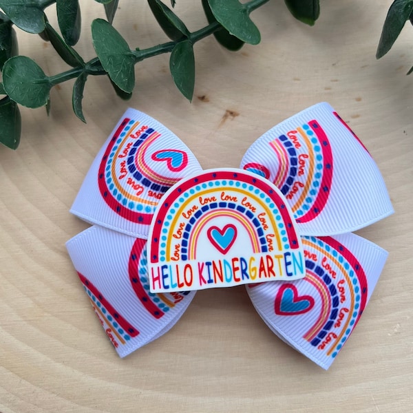 Back to School Hair Bows, Rainbow Hair Bow