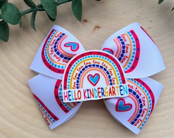 Back to School Hair Bows, Rainbow Hair Bow