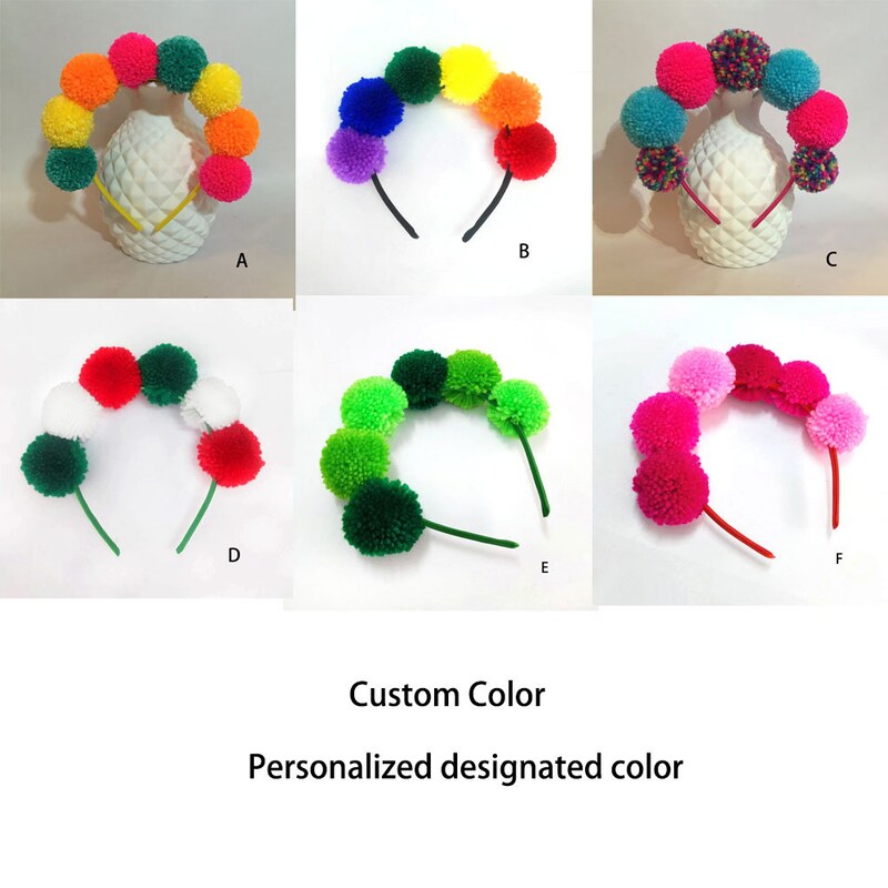 Couronne/bandeau D'anniversaire Pom Pom - Accessoire Cheveux Pour Fille, Coloré, Neuf Avec étiquettes