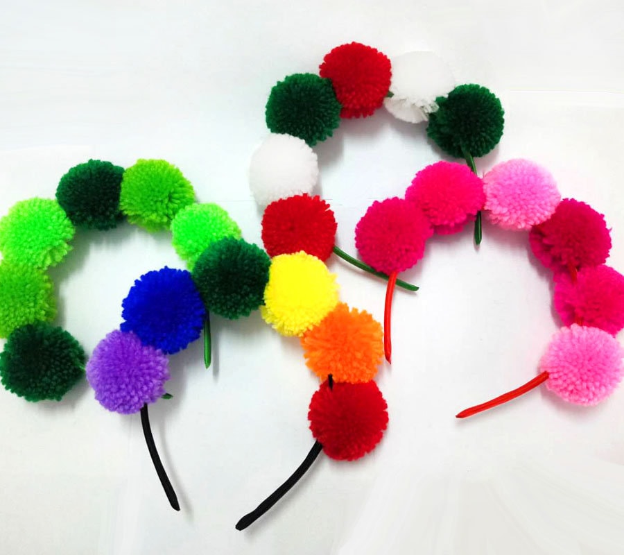 Fascia Per Capelli Con Pompon E Lamina, 5 Pezzi, Per Natale, Feste E Cosplay, Donna E Ragazza - 6