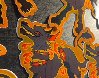 Gloss Vinyl Original Design Cut Up Wolf Stickers