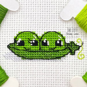 記念日の DIY ミニ クロスステッチ、愛、かわいい婚約ギフト、ウェディング カード、小さなバレンタインデーのプレゼント、かわいいさやえんどう豆の野菜