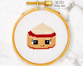 Cute Cross Stitch, Cute Cross Stitch Pattern, Kawaii Cross Stitch Pattern, Cute Pattern, Cute Designs, Baking Gift, Kawaii Cross Stitch