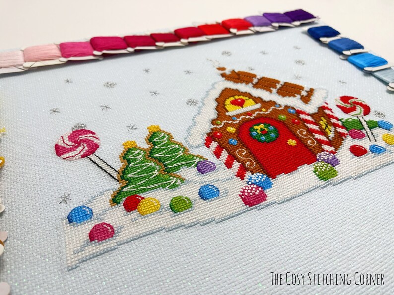 Gingerbread House Cute Counted Cross Stitch Pattern Digital Download Art Collectibles Fiber Arts Vadel Com