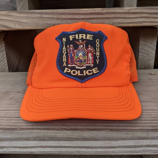 Vintage 80' 90's Niagara County Fire Police Snapback Trucker Hat