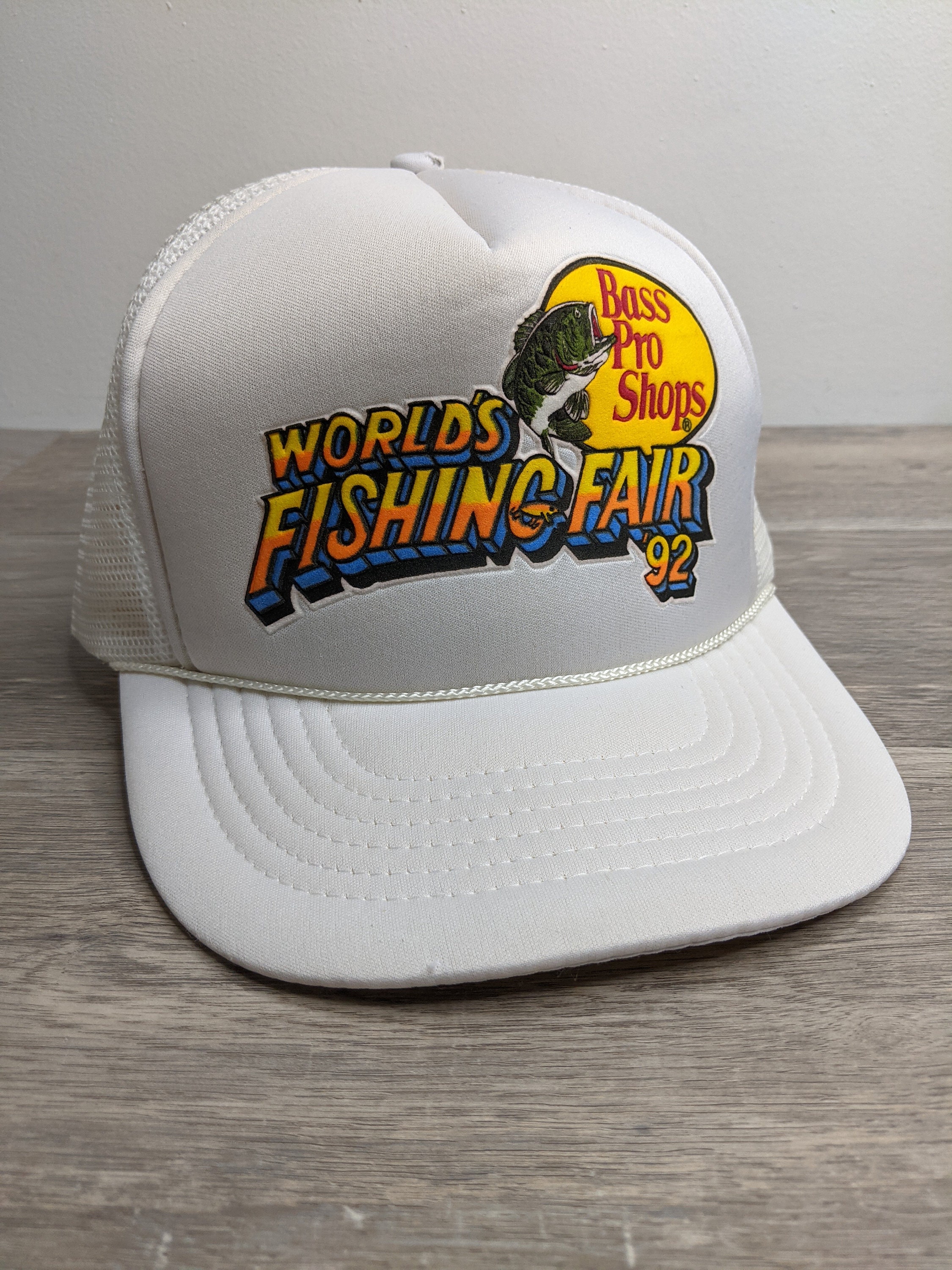 Vintage Bass Pro Shop Gone Fishing Hat White/Red One Size