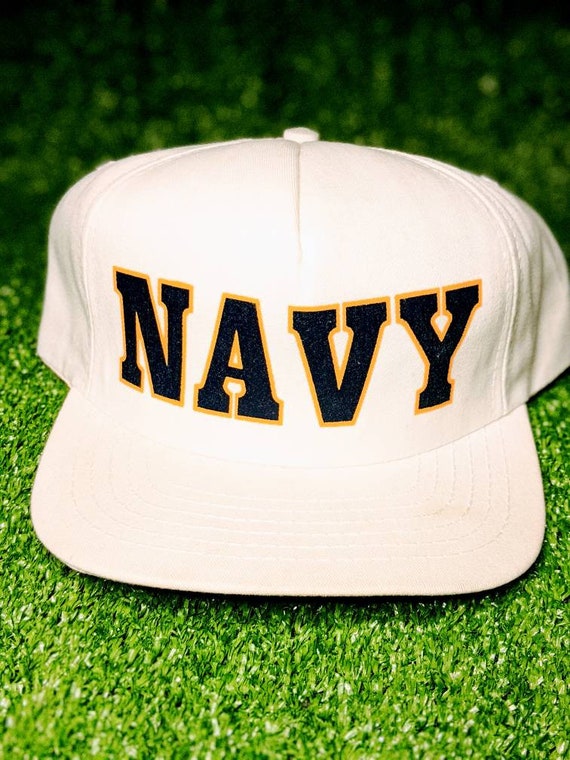 Vintage 80's 90's Navy Snapback Hat - image 2