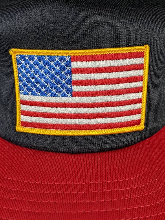 Vintage 80's 90's New Era American Flag USA Snapback Hat 4th Biden Trump  Republican Democrat 