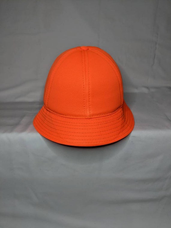 Vintage 80's Camouflage Orange Hunting Bucket Hat - image 4