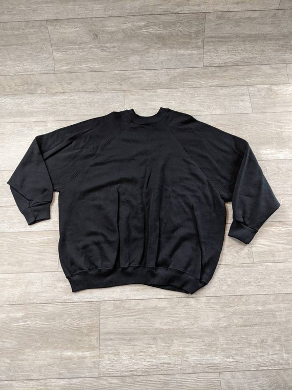 NWOT Vintage 90's 50/50 Blank Black Sweatshirt - image 1