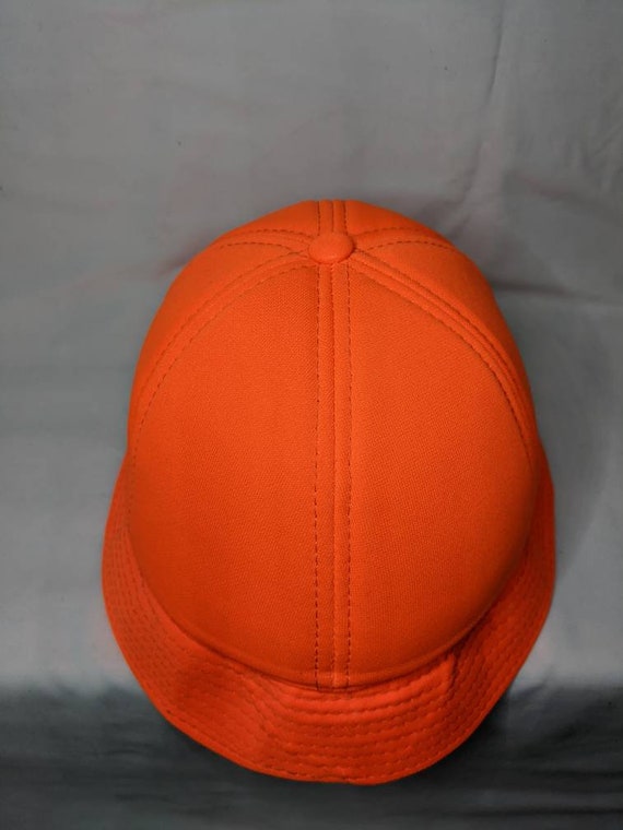 Vintage 80's Camouflage Orange Hunting Bucket Hat - image 3