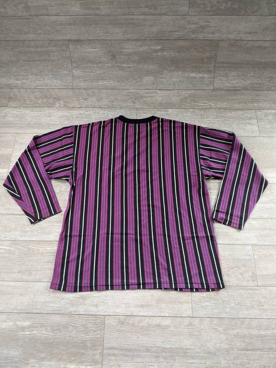 Vintage 90's Long Sleeve Color Block Striped Tshi… - image 7