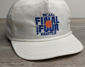 Vintage jaren '80 1989 NCAA Basketball March Madness Final Four Seattle Snapback Rope Hat Cap Tshirt Jersey Sweatshirt Michigan UNC Kentucky Uconn