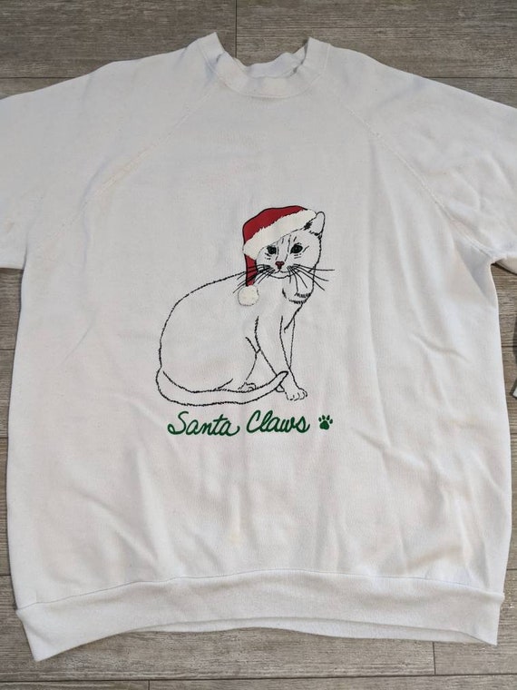 Vintage 80s 90s Santa Claws Christmas Cat Kitten … - image 2