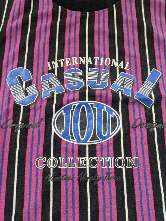Vintage 90's Long Sleeve Color Block Striped Tshi… - image 3