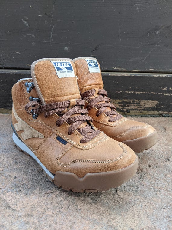 Vintage 90 s Mens Hi tec Sierra Lite Original 78 Luxe OC03027 Brown Leather Trail Hiking Boots Tshirt Sweatshirt Hat Cap Etsy Canada