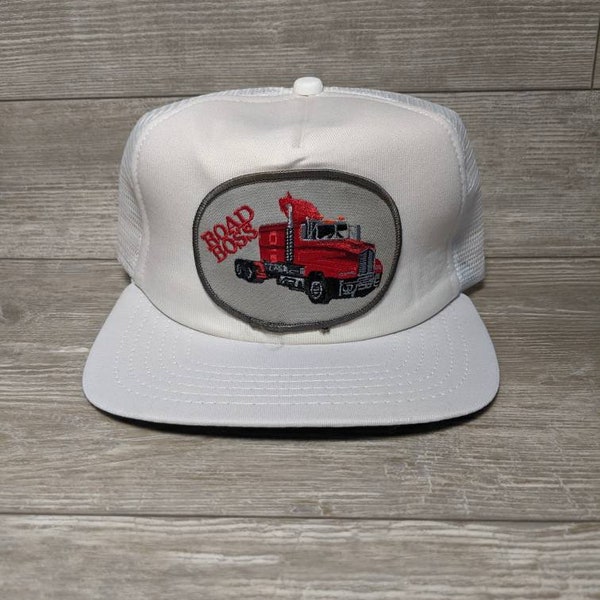 NWOT Vintage 80's 90's Road Boss Semi Semi Truck Rig Trucking New Era Snapback Trucker Hat Kenworth Peterbilt Mack Trucks Freightliner Truck