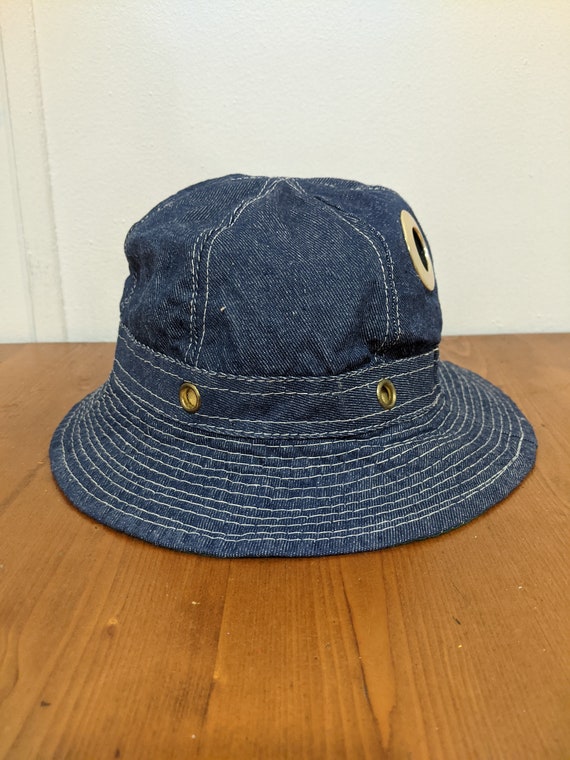 Vintage 70's Blue Denim Jeans Bucket Hat