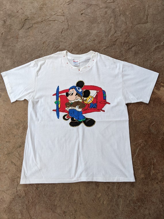 Vintage 80's 90's Mickey Mouse Airplane Pilot Walt