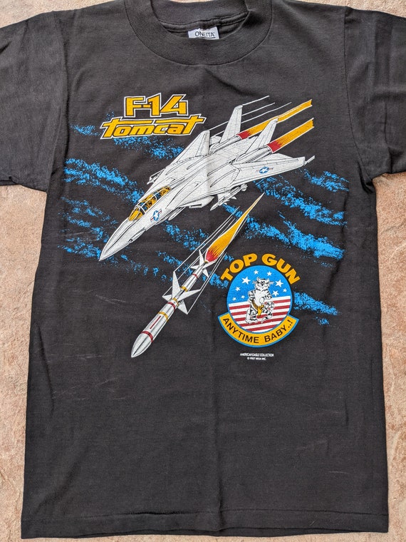 Vintage 80's 1987 Top Gun F-14 Tomcat Navy Single… - image 2