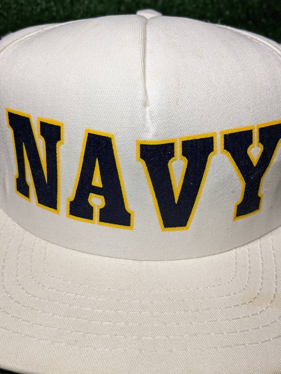 Vintage 80's 90's Navy Snapback Hat - image 3