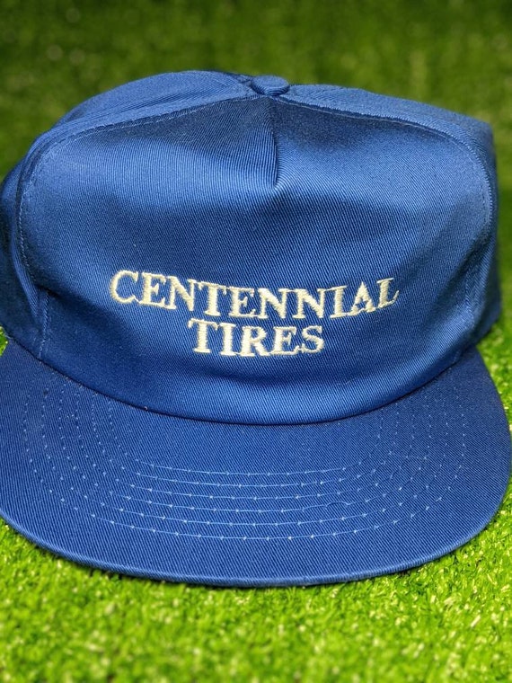 Vintage 80's Centennial Tires Snapback Trucker Hat - image 2