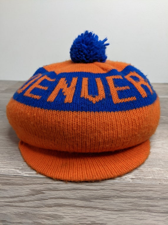 Vintage 80's Denver Broncos Pom Pom Winter Hat Ca… - image 2