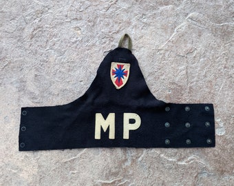 Vintage 8th Theater Sustainment Command MP Military Police Wool Felt Arm Band