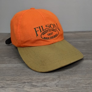 Vintage 80 s Filson Blaze Orange Duck Hunting Leather Strapback Dad Hat Cap Tshirt Sweatshirt Hunter Deer Turkey Hunt Etsy New Zealand