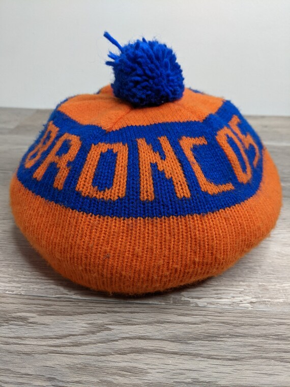 Vintage 80's Denver Broncos Pom Pom Winter Hat Ca… - image 6