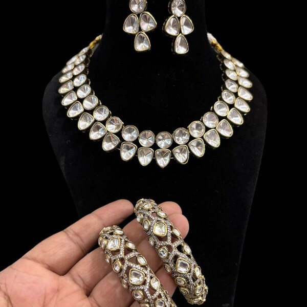 Moissanite Polki Openable Bracelet | Indian Jewelry InUSA | Gift Idea