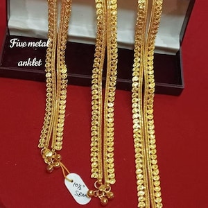 Gold Plated Ghungroo Payal Anklet Pair: Indian Wedding Jewelry