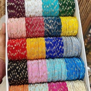 Kundan Bridal Bangle Set: Indian Wedding Chudiyan, Multi-Color Brass Bangles